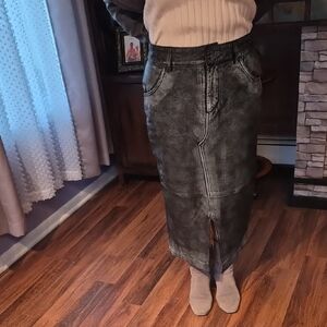 NWT Wilsons Leather GENUINE LEATHER Charcoal Pencil Skirt WAIST 15,5" LENTH 31,5